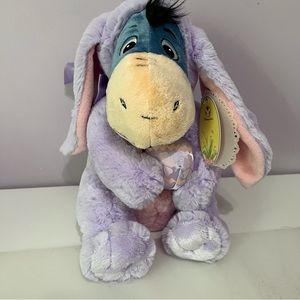 Disney Eeyore Stuffed Animal 11" Plushie Purple Easter Bunny Ears Holiday